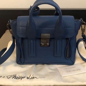 3.1 Phillip Lim Blue &Black Mini Pashli Satchel.